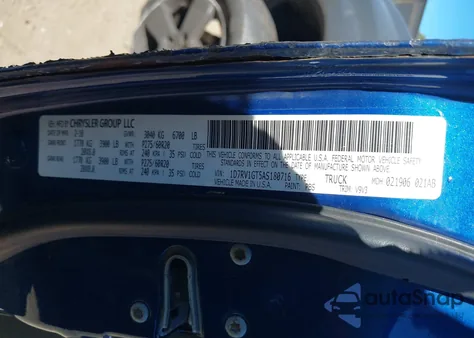 2010 Dodge Ram 1500 Slt/Sport/Trx из США, поврежденный, VIN 1D7RV1GT5AS180716